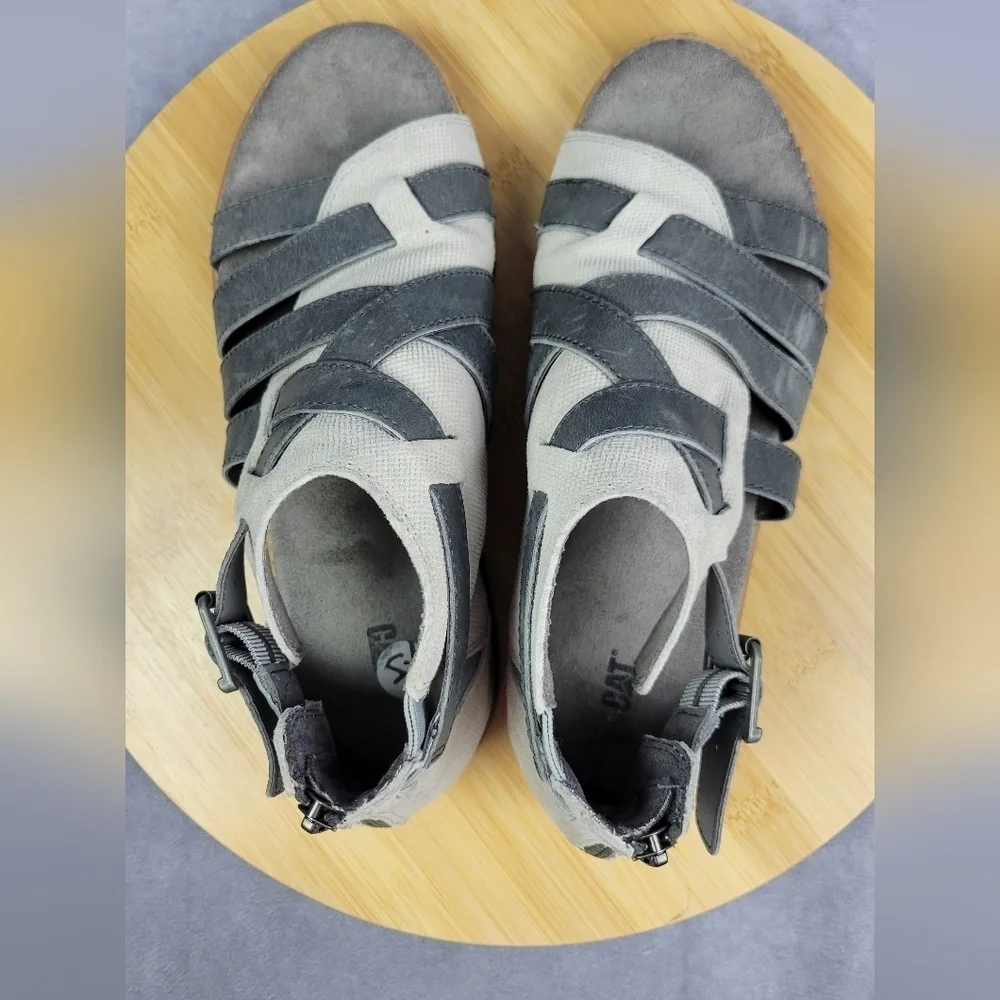 CATERPILLAR CAT Sunswept Gladiator Sandals Women's SIZE 7.5W Grey‎ Shoes Leather